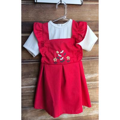 SALOPETE EMBUTIDA FLORAL RED