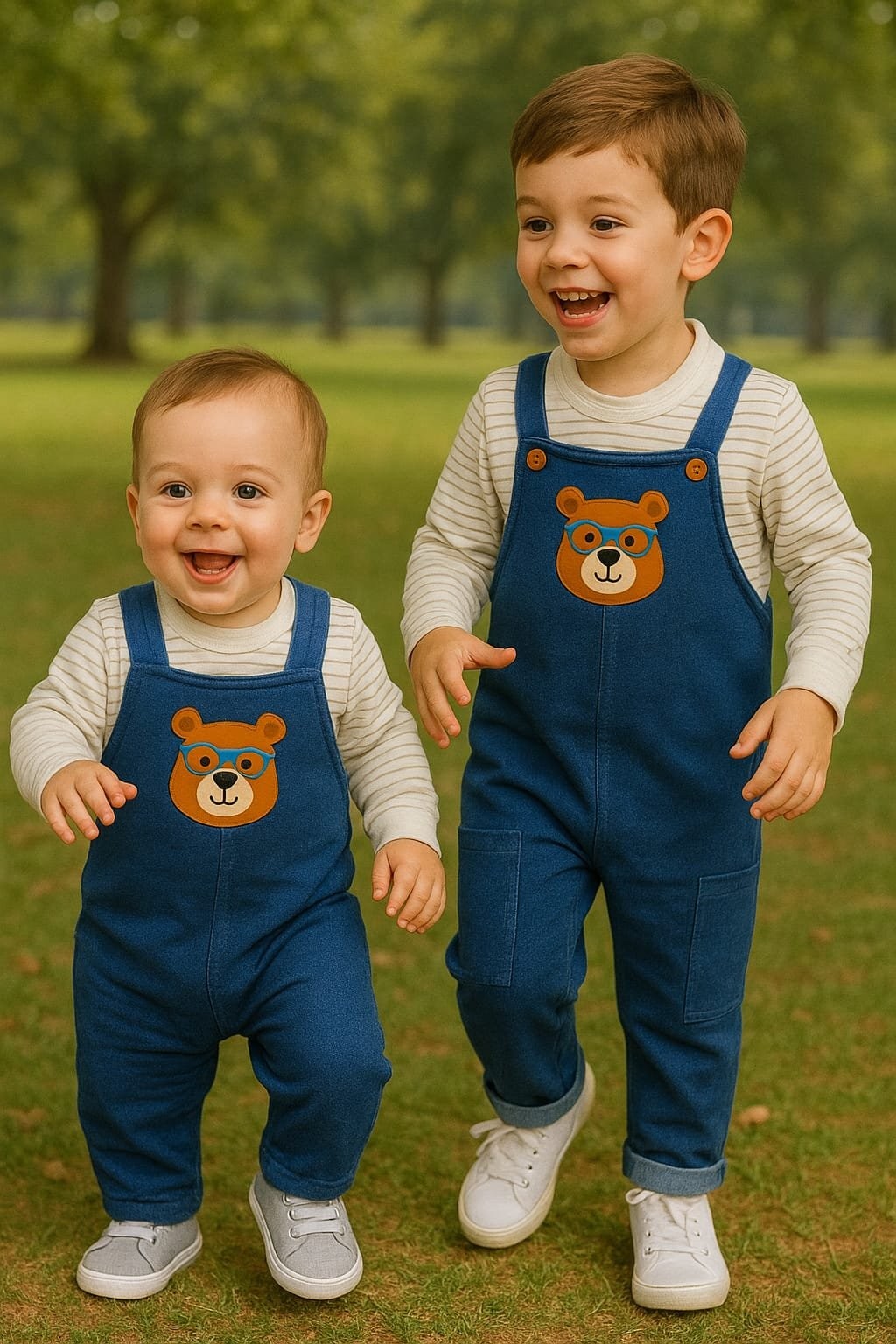 CONJUNTO JARDINEIRA URSO JEANS