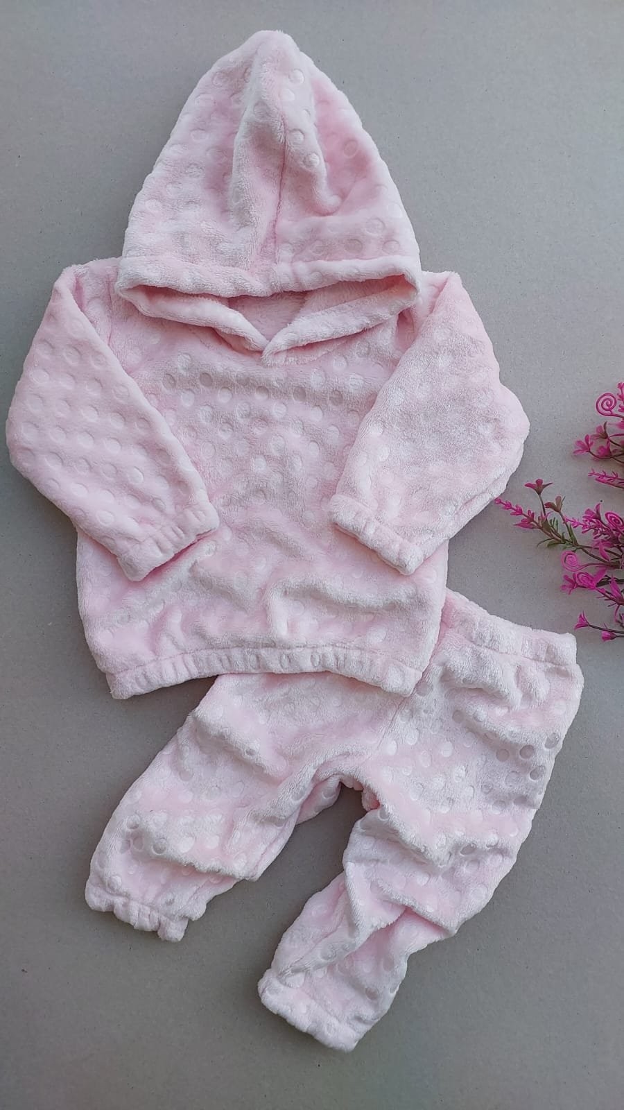 CONJUNTO FLECEE ROSA BEBE