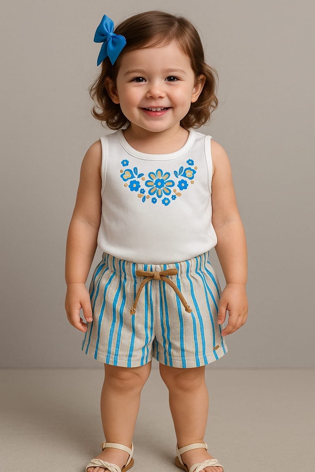 CONJUNTO FLORES BLUE