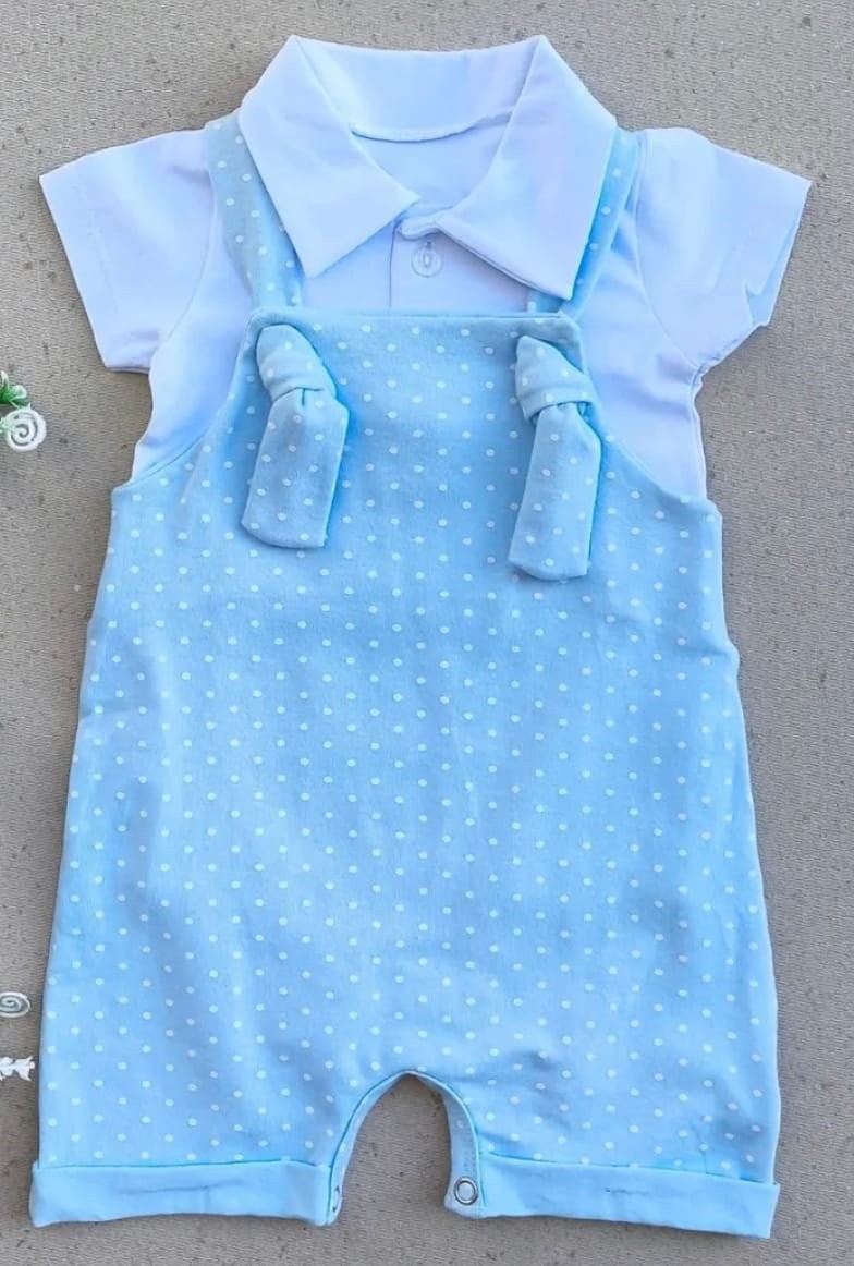CONJUNTO JARDINEIRA POÁ BLUE
