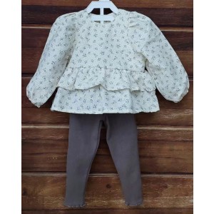 CONJUNTO BATA LINHO FLORAL