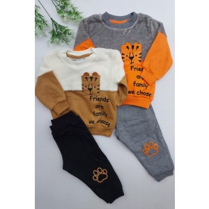 CONJUNTO MOLETON COM PLUSH TIGRE