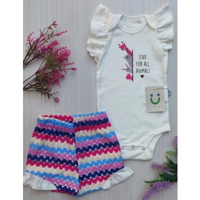 CONJUNTO BODY COM SHORTS TRICOT