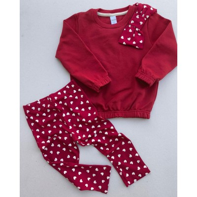 CONJUNTO LAÇO CORAÇÕES RED