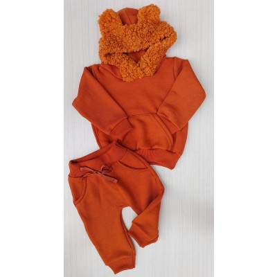 CONJUNTO MOLETOM URSO TELHA