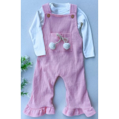 CONJUNTO JARDINEIRA POMPOM