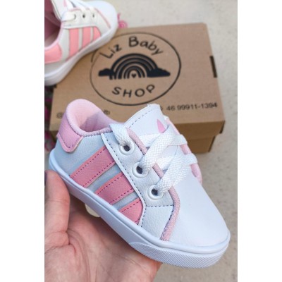 TENIS BRANCO E ROSA