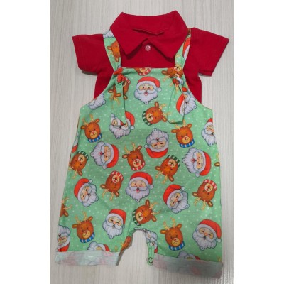 CONJUNTO JARDINEIRA PAPAI NOEL